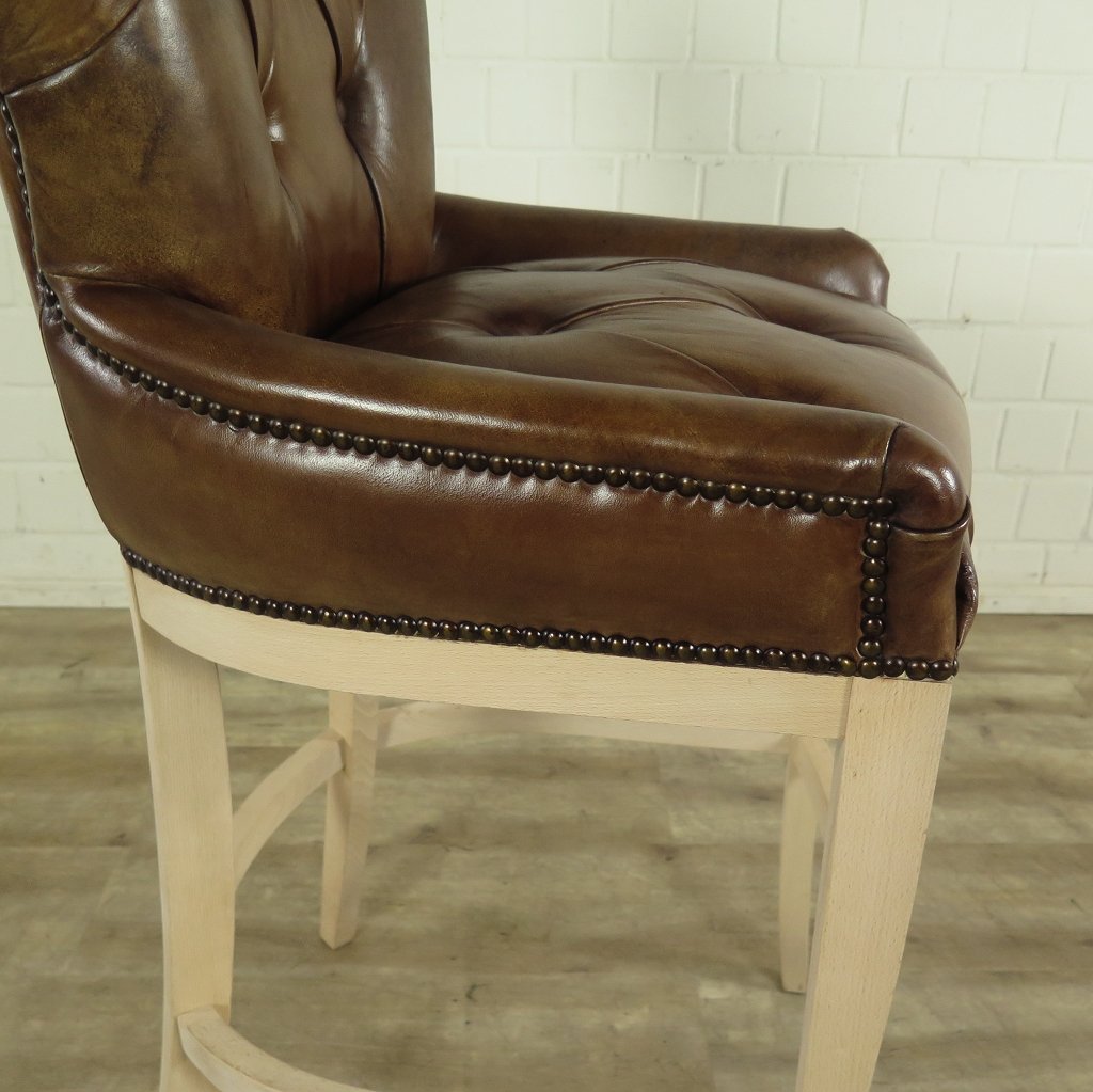 Chesterfield Barhocker Barsessel Leder Braun