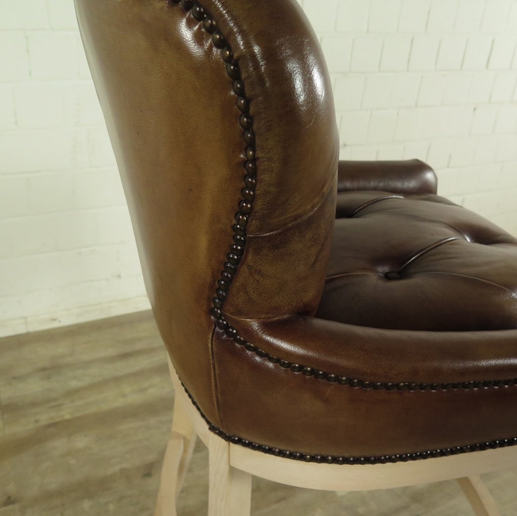 Chesterfield Barhocker Barsessel Leder Braun