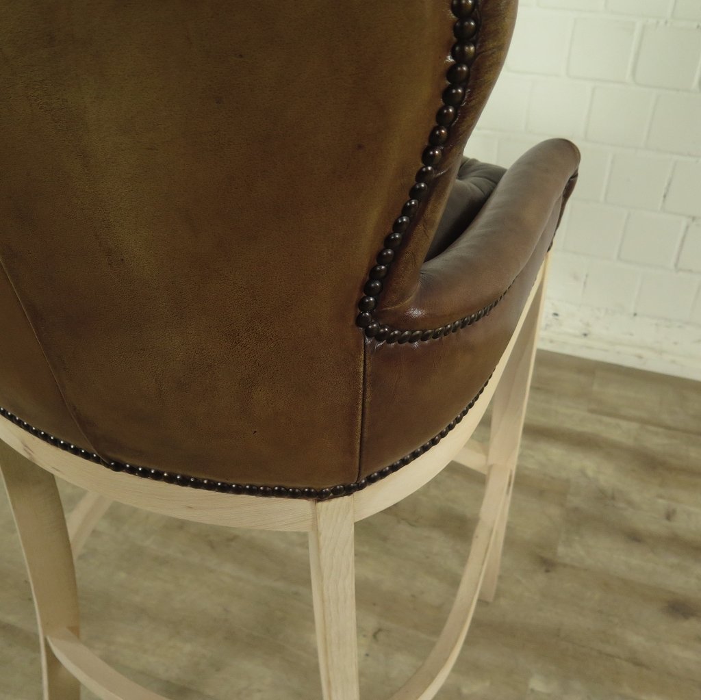 Chesterfield Barhocker Barsessel Leder Braun