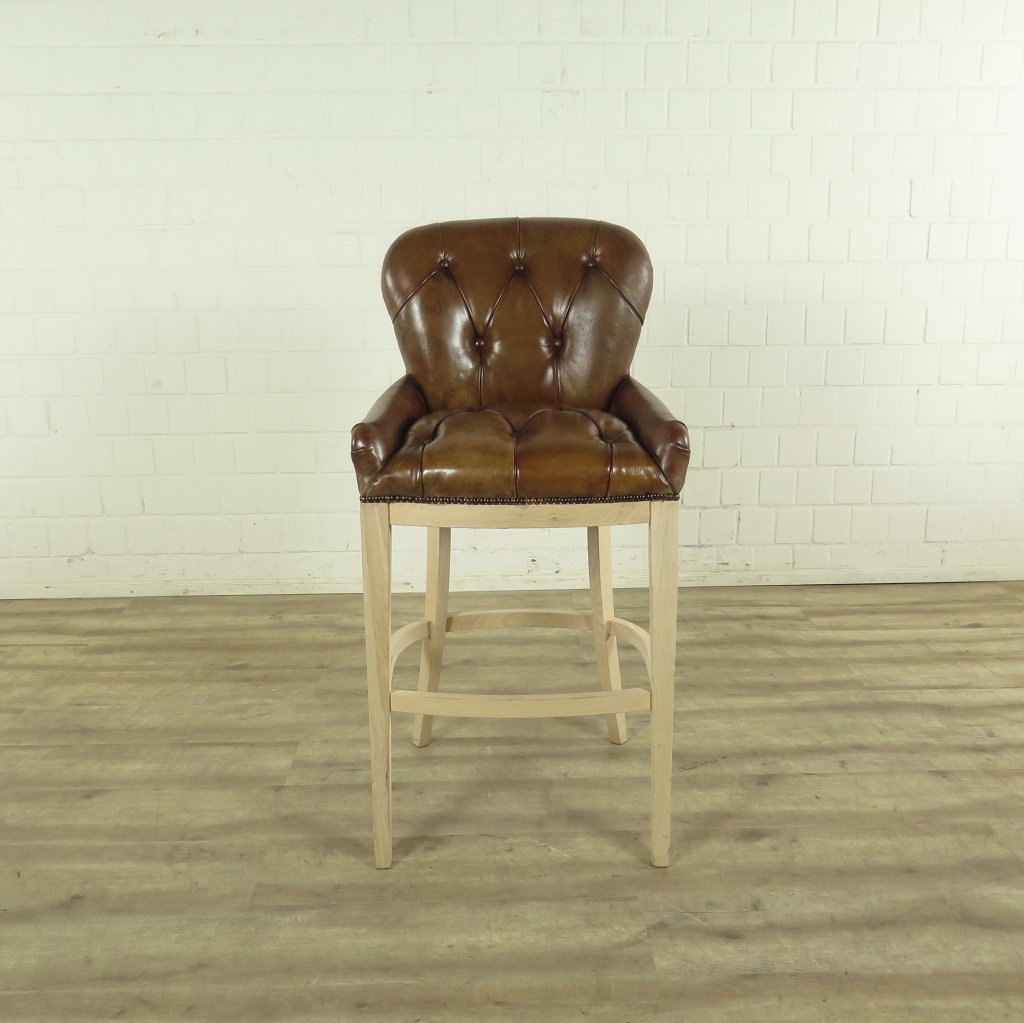 Chesterfield Barhocker Barsessel Leder Braun