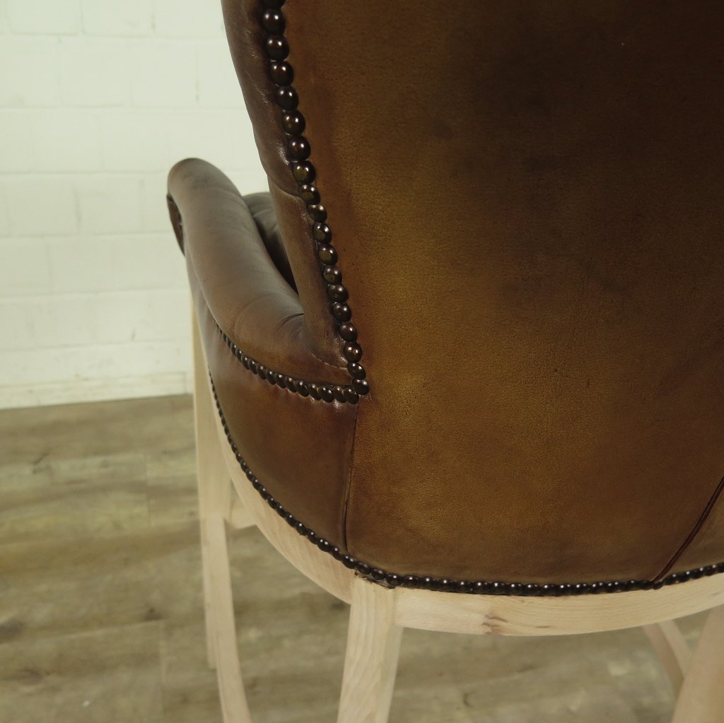 Chesterfield Barhocker Barsessel Leder Braun