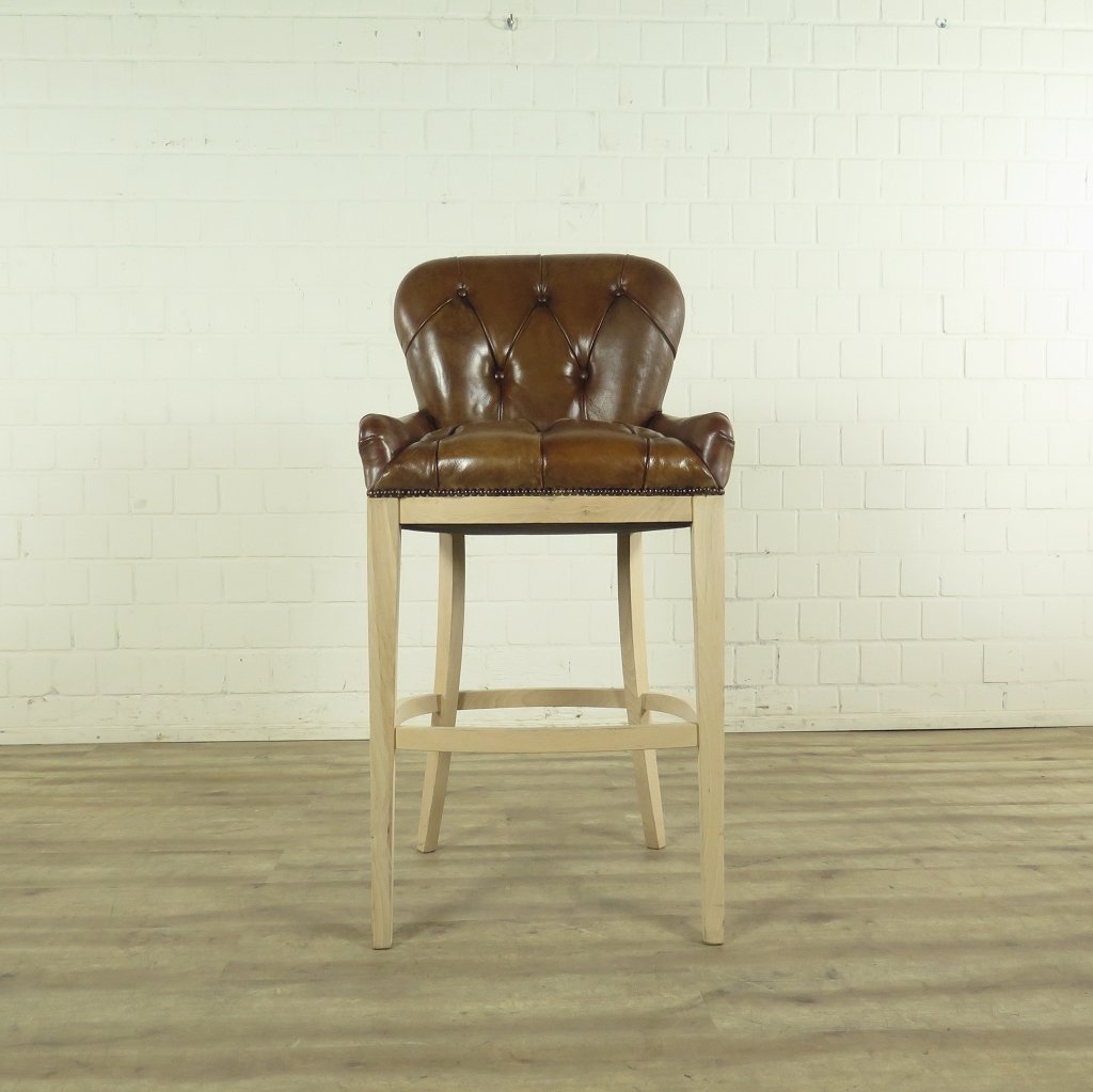 Chesterfield Barhocker Barsessel Leder Braun