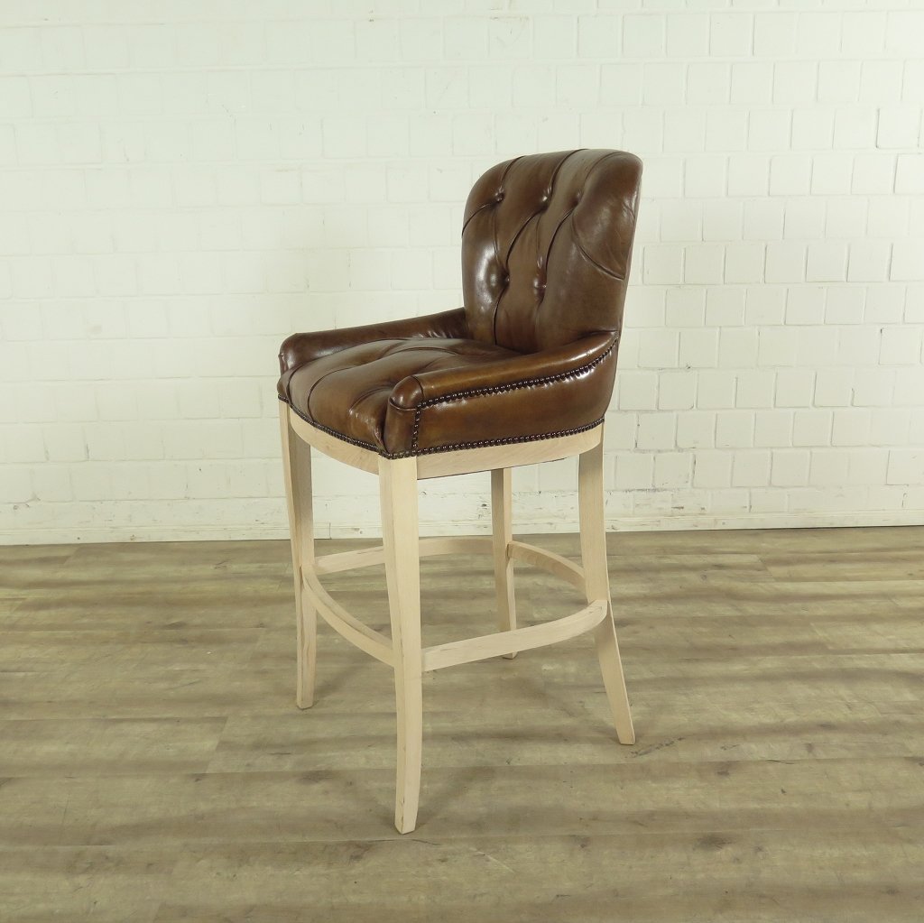 Chesterfield Barhocker Barsessel Leder Braun