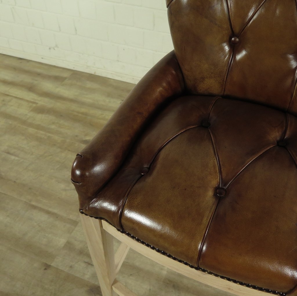 Chesterfield Barhocker Barsessel Leder Braun