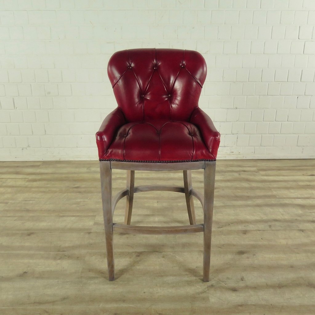 Chesterfield Barhocker Barsessel Leder Rot