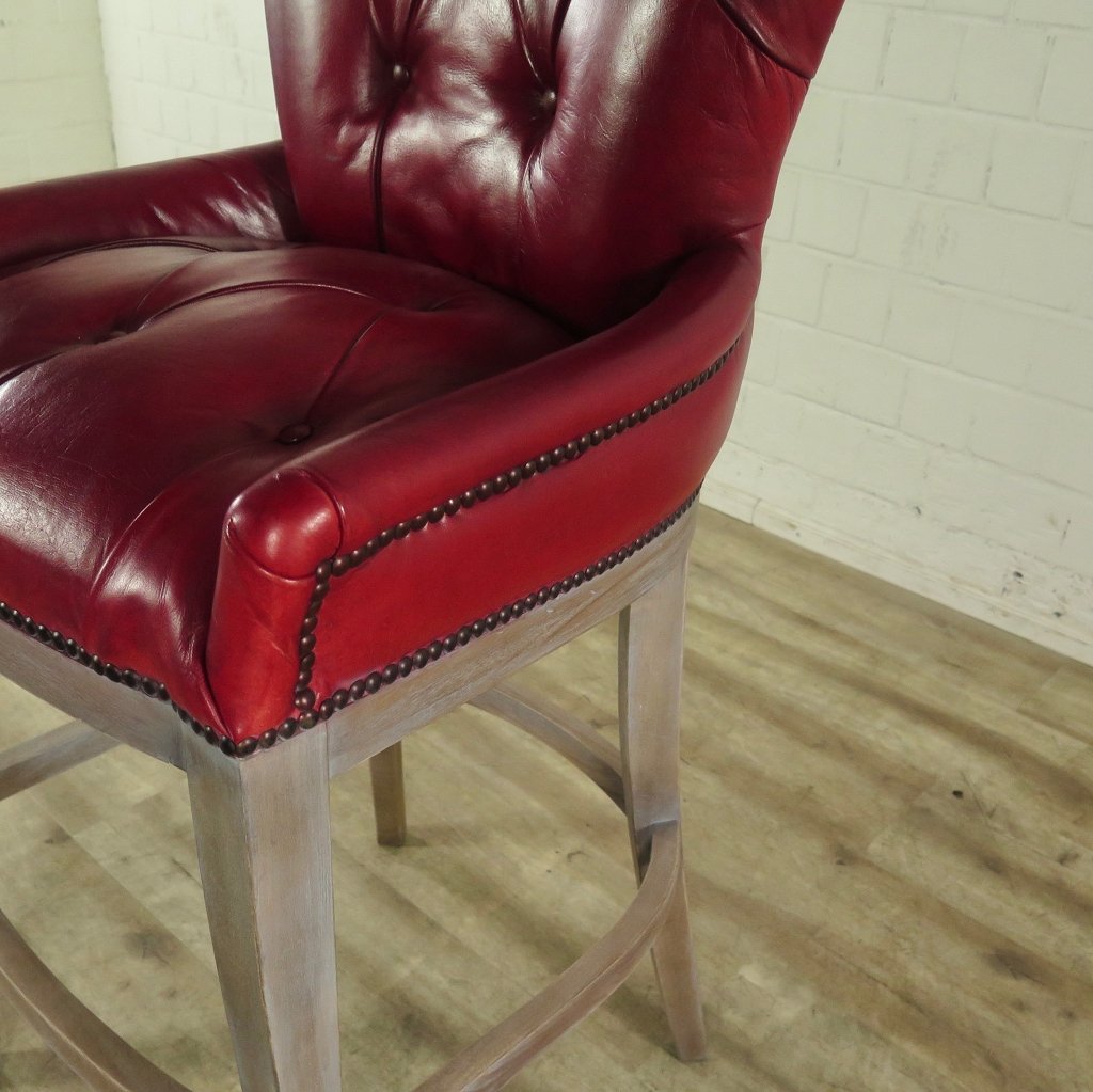 Chesterfield Barhocker Barsessel Leder Rot