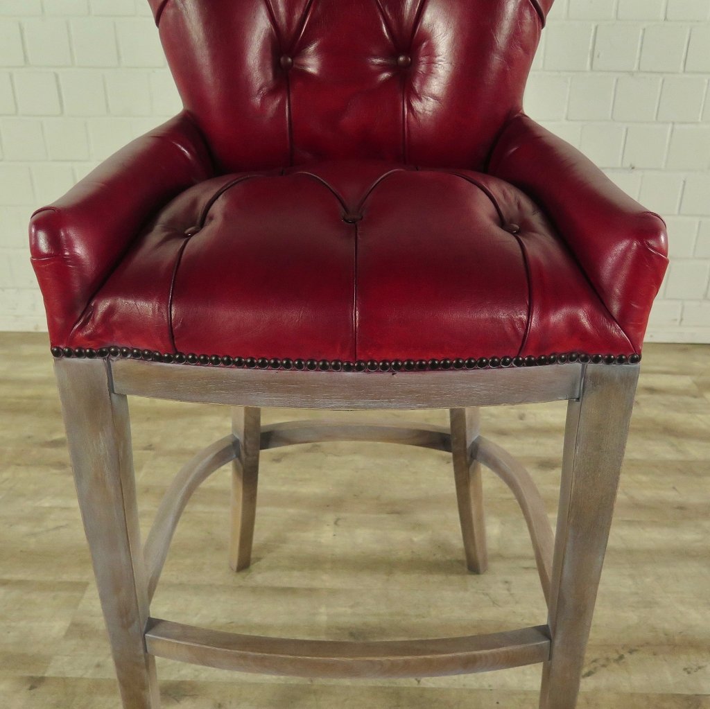 Chesterfield Barhocker Barsessel Leder Rot