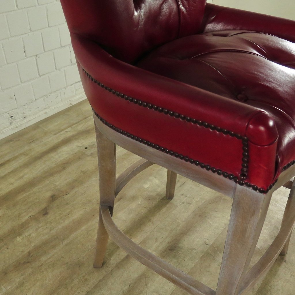 Chesterfield Barhocker Barsessel Leder Rot