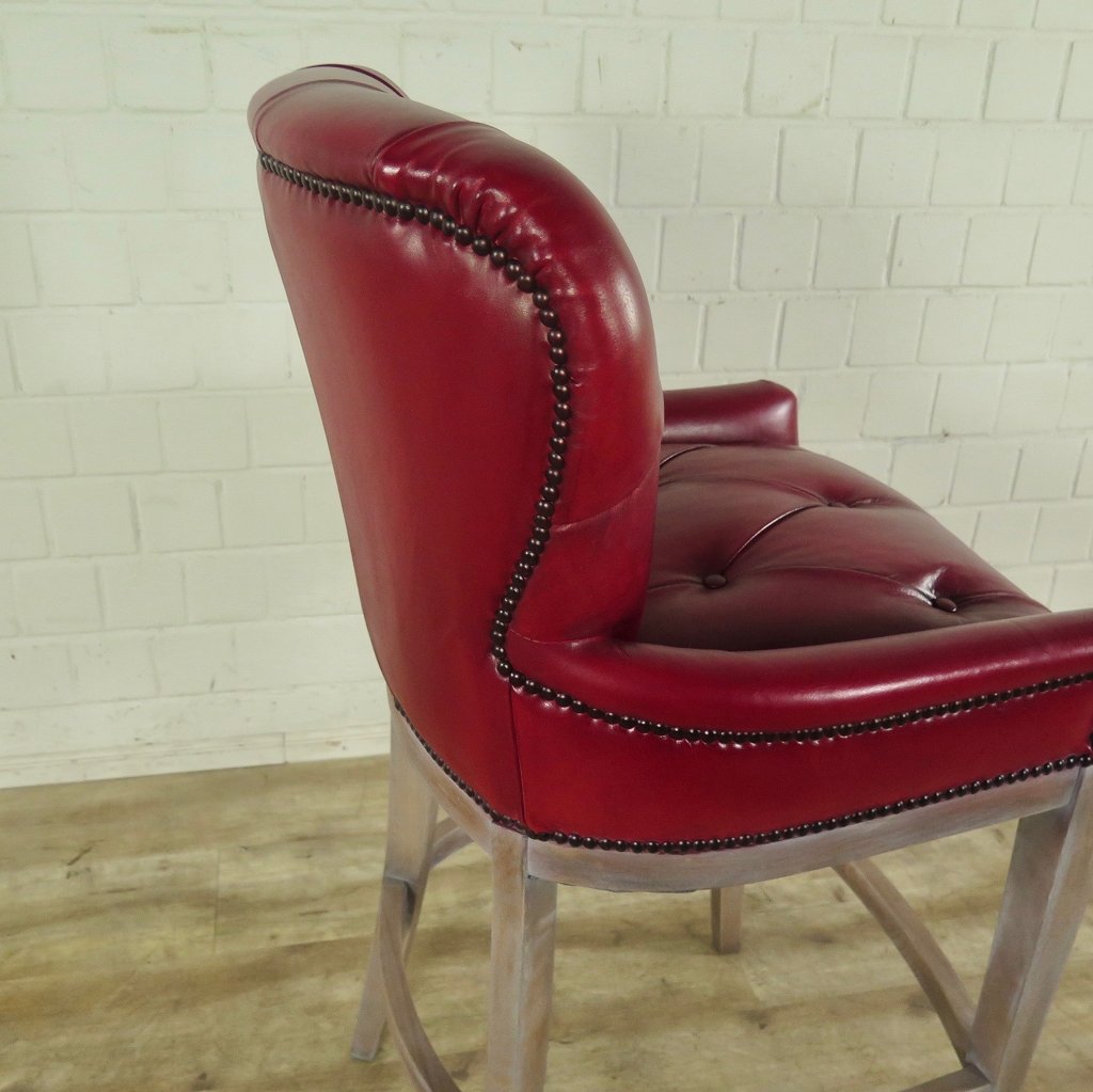 Chesterfield Barhocker Barsessel Leder Rot