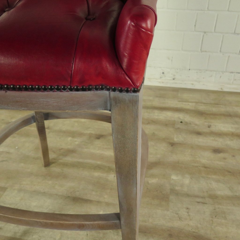 Chesterfield Barhocker Barsessel Leder Rot