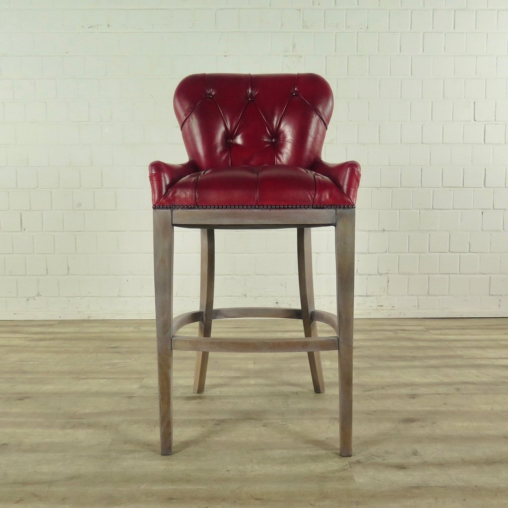 Chesterfield Barhocker Barsessel Leder Rot