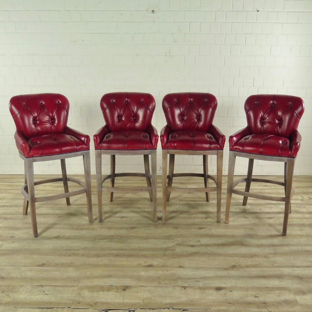 Chesterfield Barhocker Barsessel Leder Rot