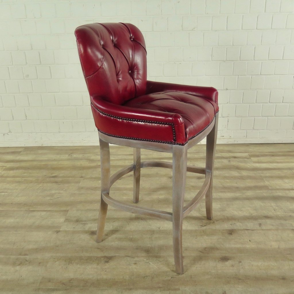 Chesterfield Barhocker Barsessel Leder Rot