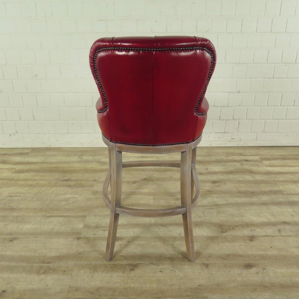 Chesterfield Barhocker Barsessel Leder Rot
