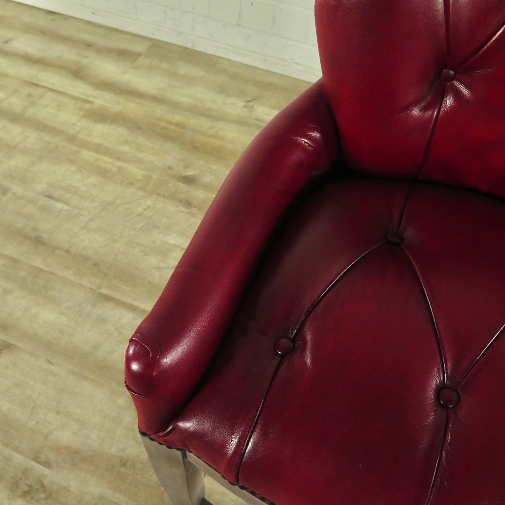 Chesterfield Barhocker Barsessel Leder Rot