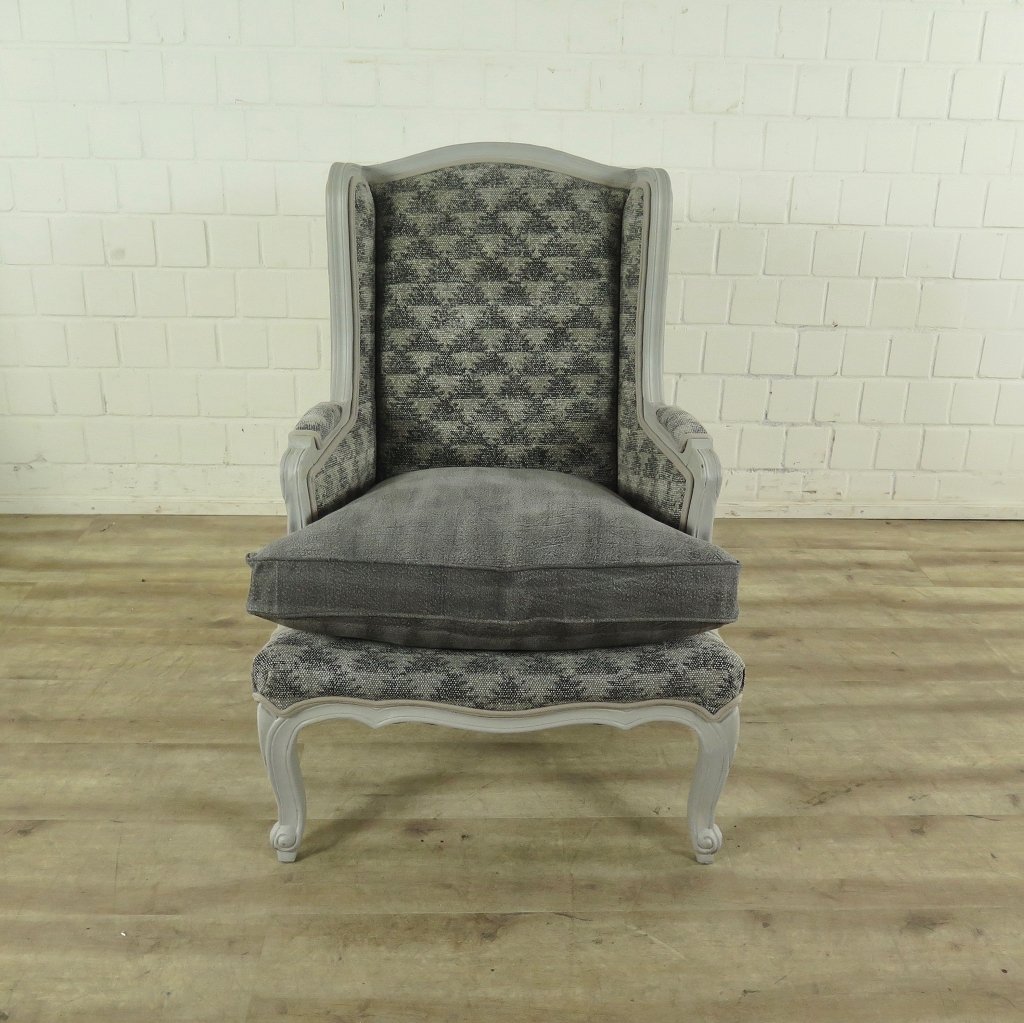 Sessel Ohrenbackensessel Grau