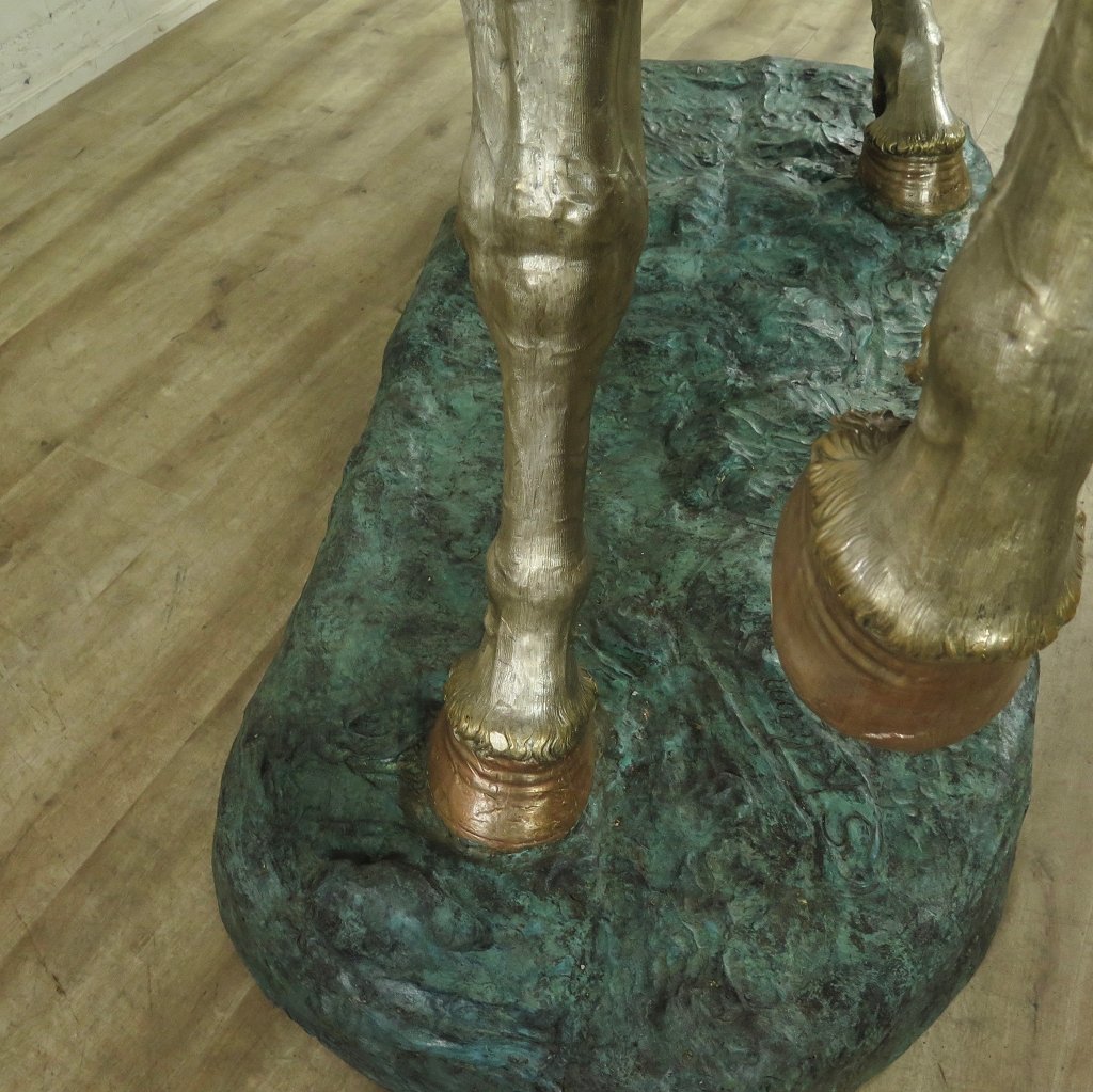 Skulptur Dekoration Set Pferde Bronze 2,10 m