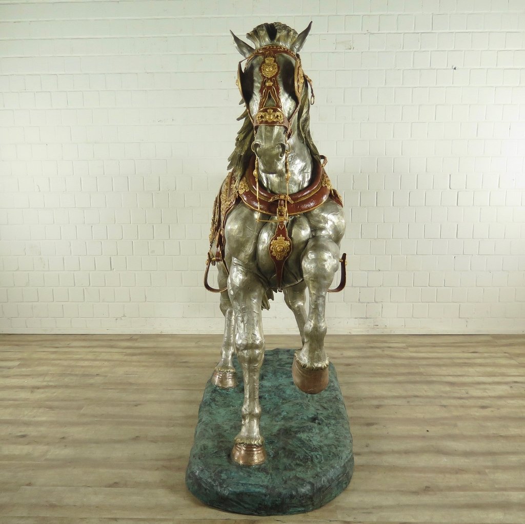Skulptur Dekoration Set Pferde Bronze 2,10 m