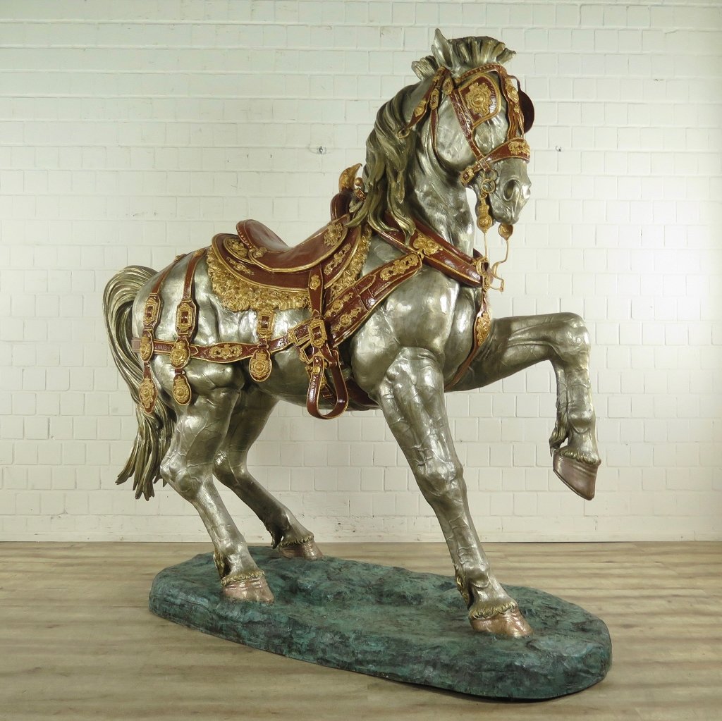 Skulptur Dekoration Set Pferde Bronze 2,10 m
