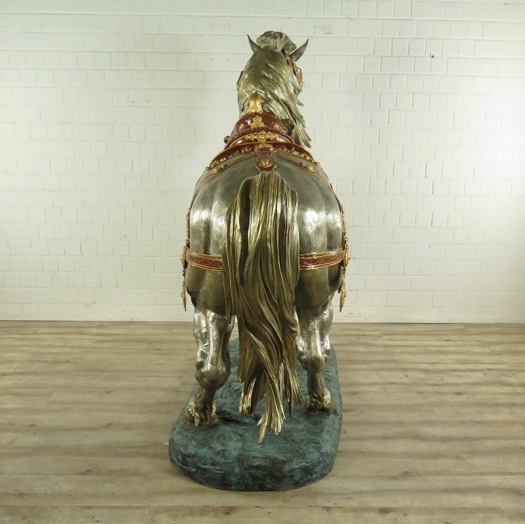 Skulptur Dekoration Set Pferde Bronze 2,10 m