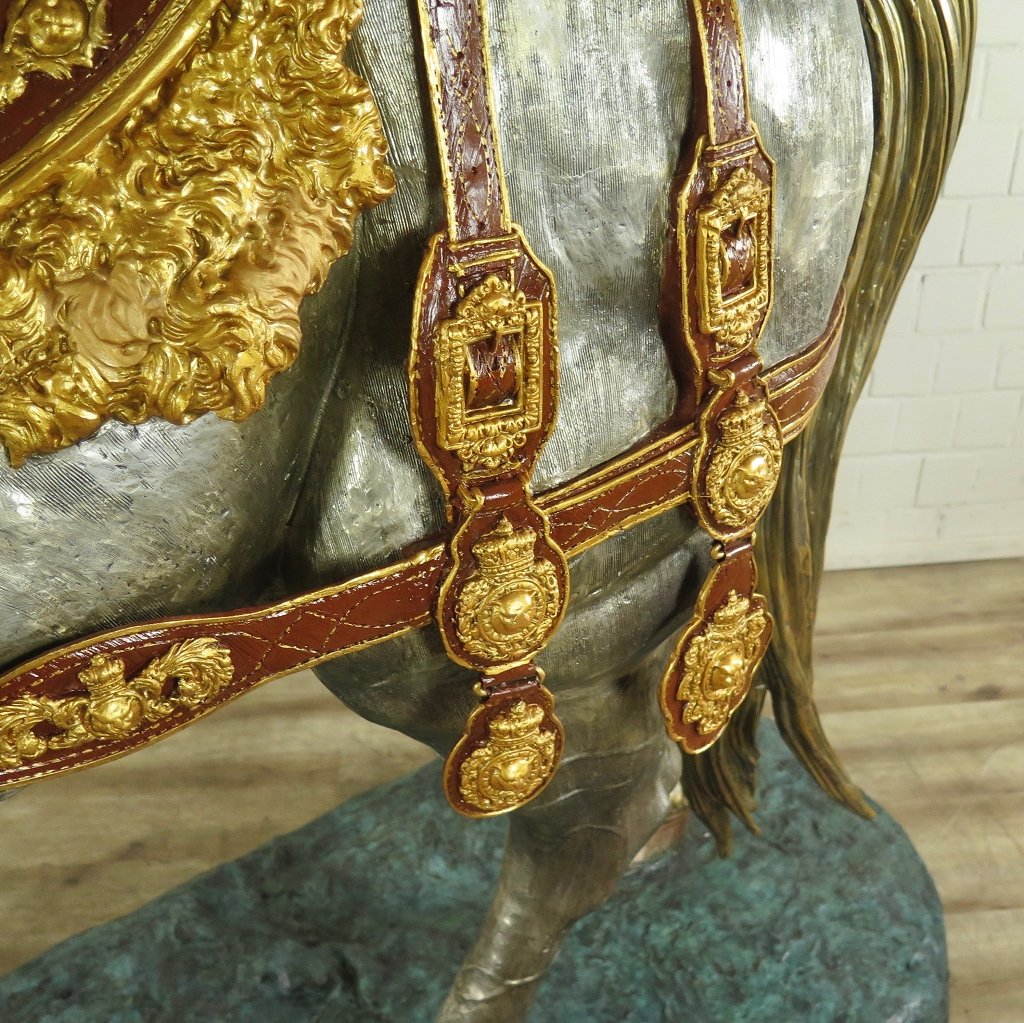 Skulptur Dekoration Set Pferde Bronze 2,10 m
