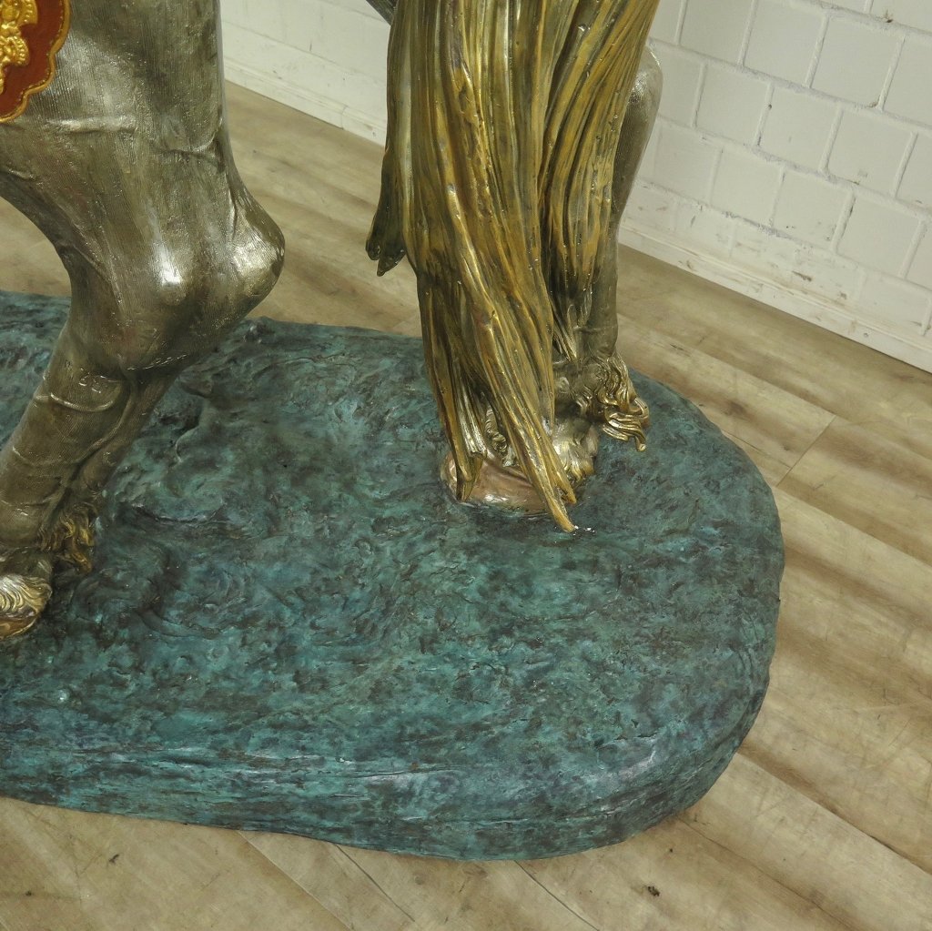 Skulptur Dekoration Set Pferde Bronze 2,10 m