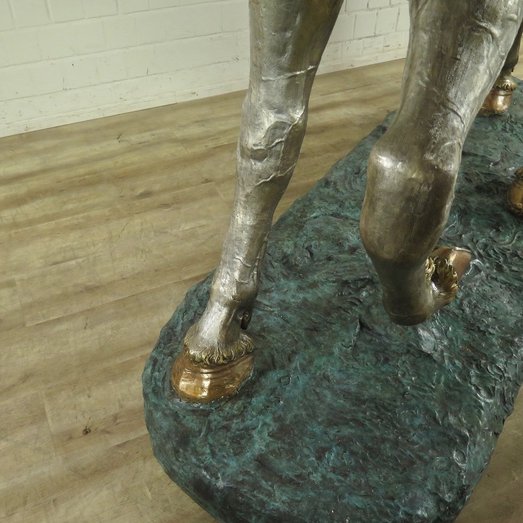 Skulptur Dekoration Set Pferde Bronze 2,10 m