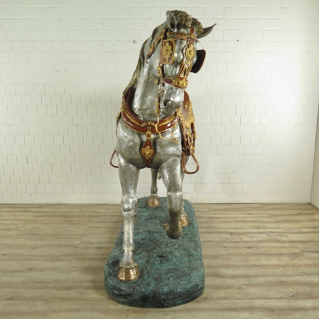 Skulptur Dekoration Set Pferde Bronze 2,10 m