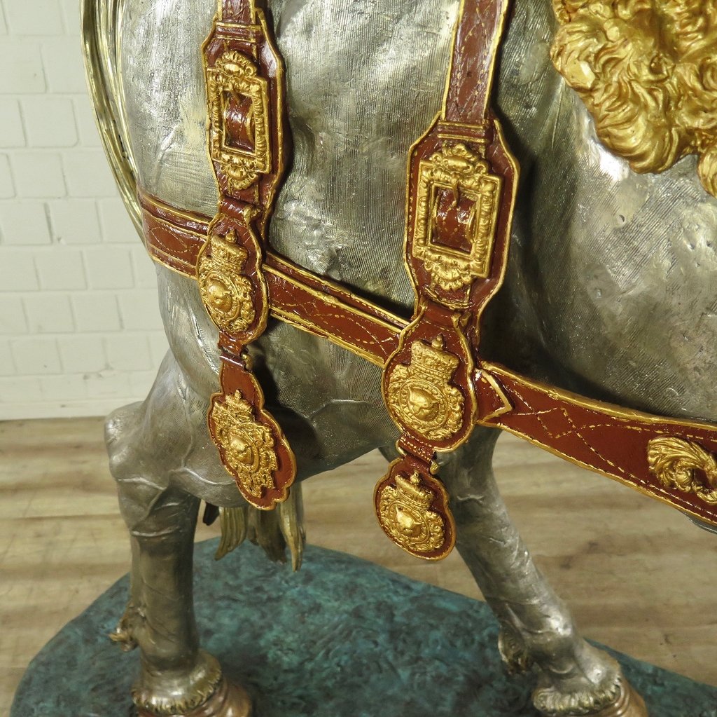 Skulptur Dekoration Set Pferde Bronze 2,10 m