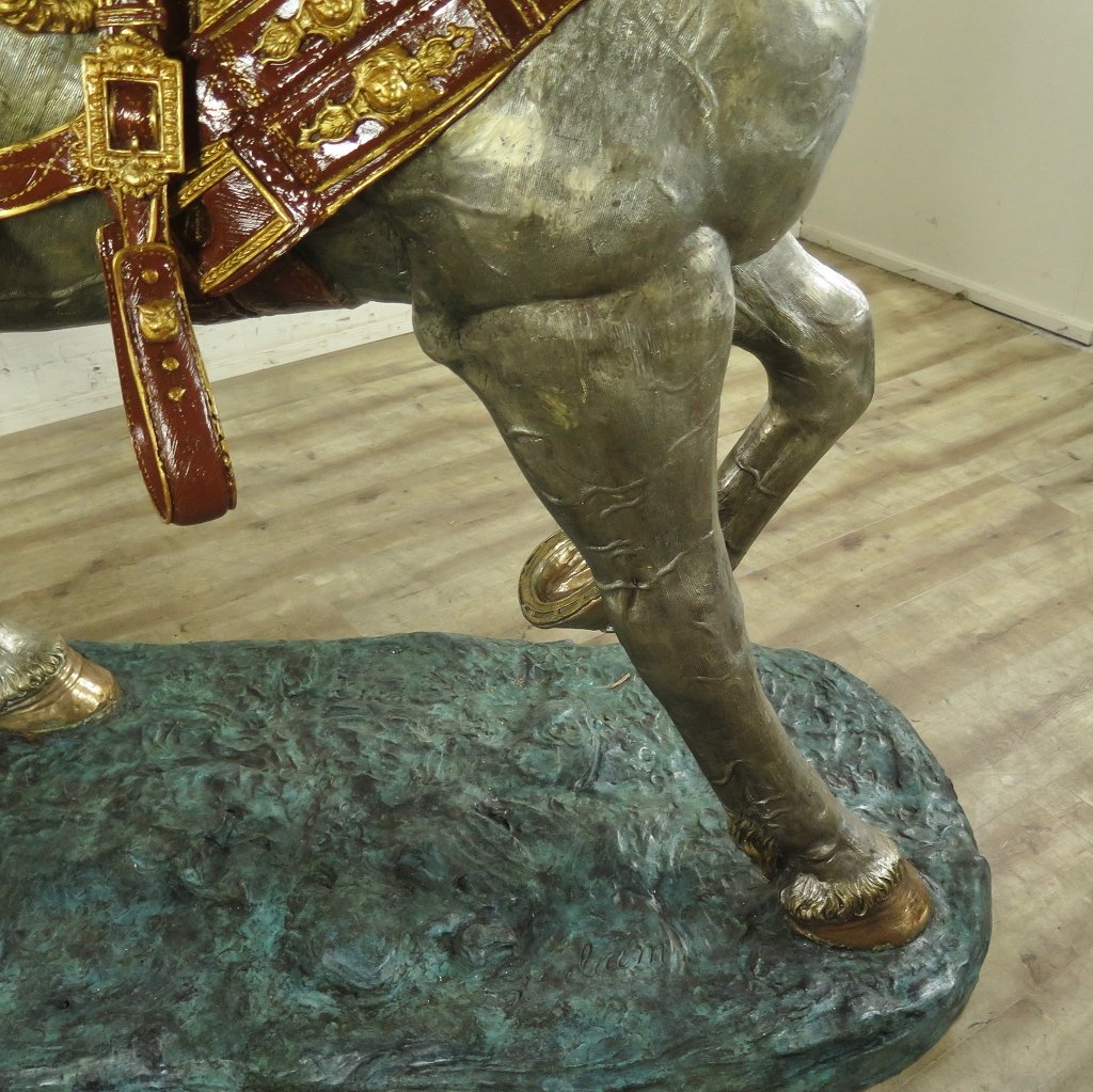 Skulptur Dekoration Set Pferde Bronze 2,10 m