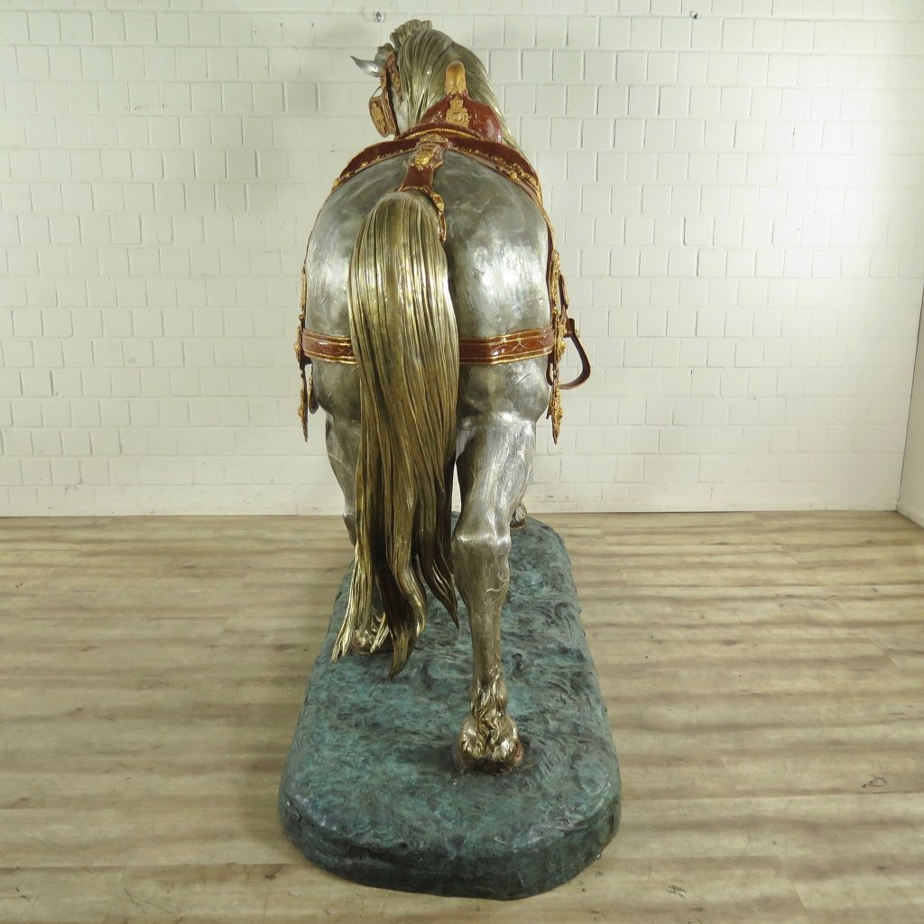 Skulptur Dekoration Set Pferde Bronze 2,10 m