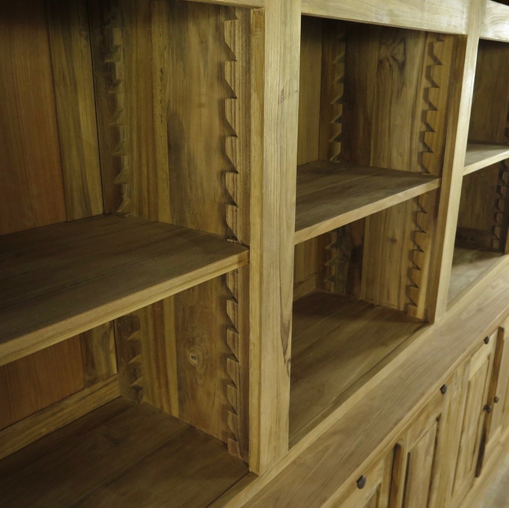 Bibliotheksschrank Wandregal 2,40 m Teakholz