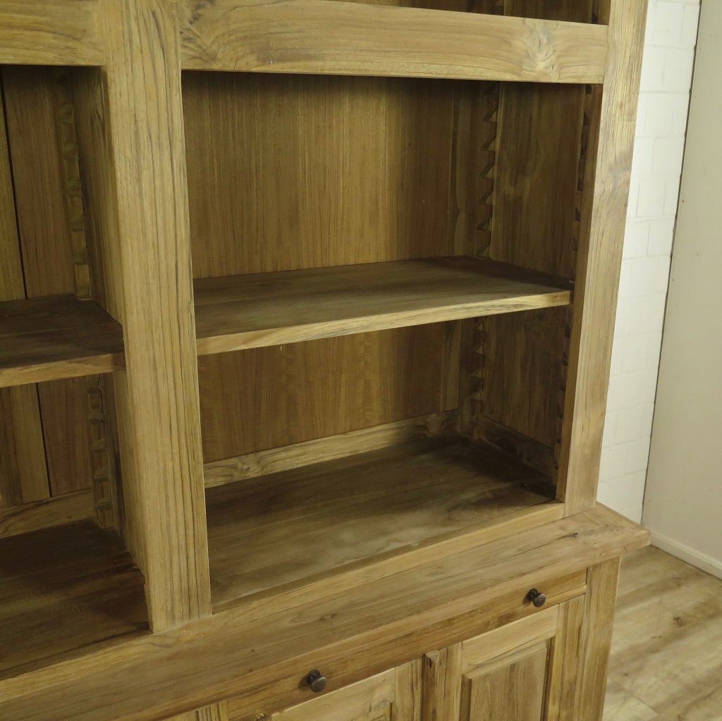 Bibliotheksschrank Wandregal 2,40 m Teakholz