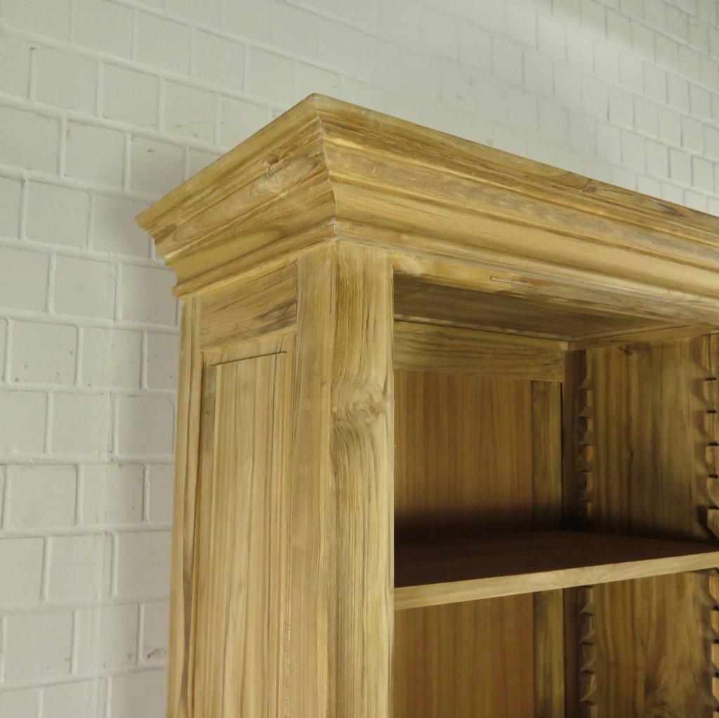 Bibliotheksschrank Wandregal 2,40 m Teakholz