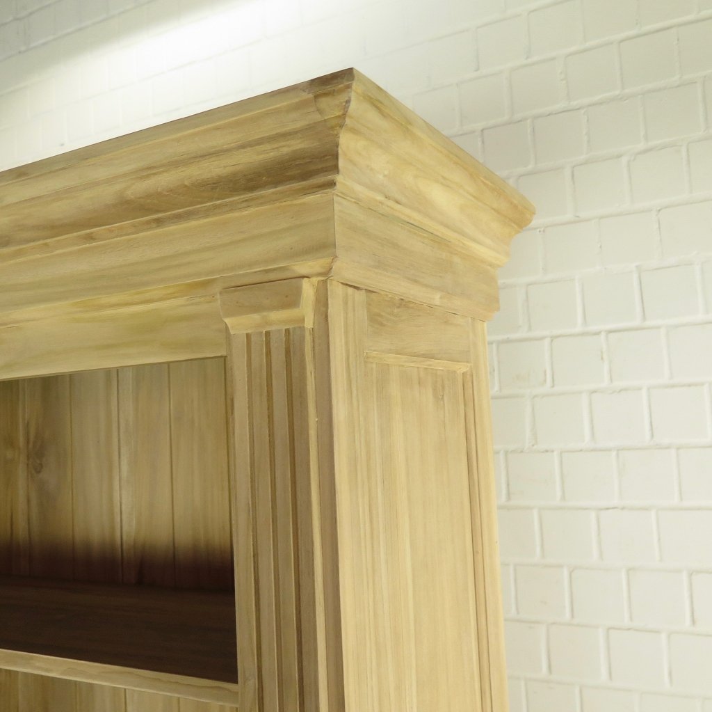 Bibliotheksschrank Schrank 2,42 m Teakholz