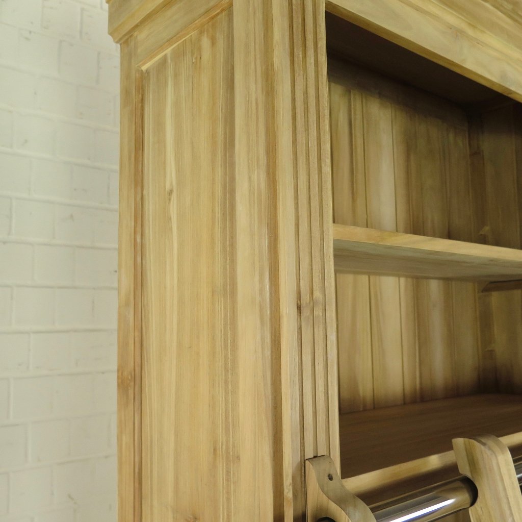 Bibliotheksschrank Schrank 2,42 m Teakholz