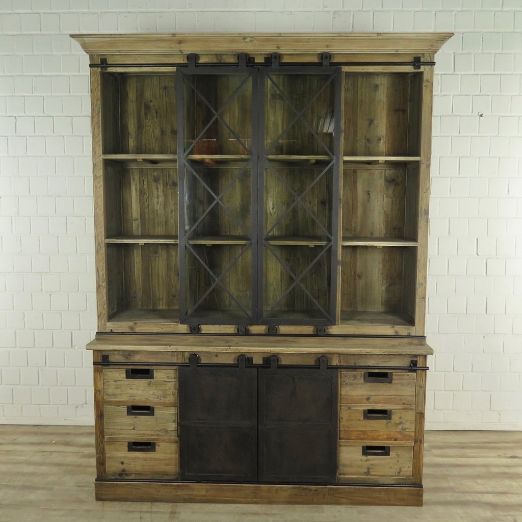 Vitrine Bücherschrank 1,70 m Kiefer