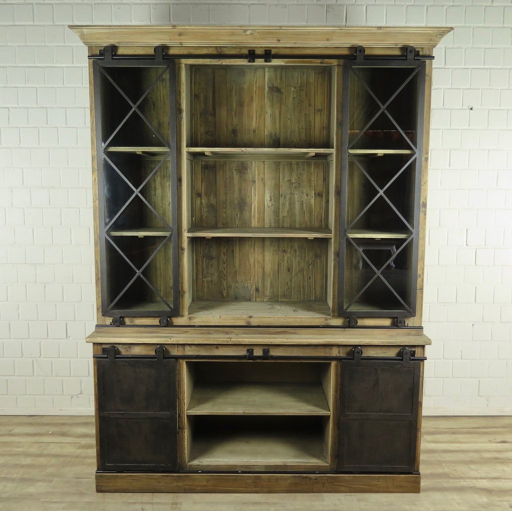 Vitrine Bücherschrank 1,70 m Kiefer