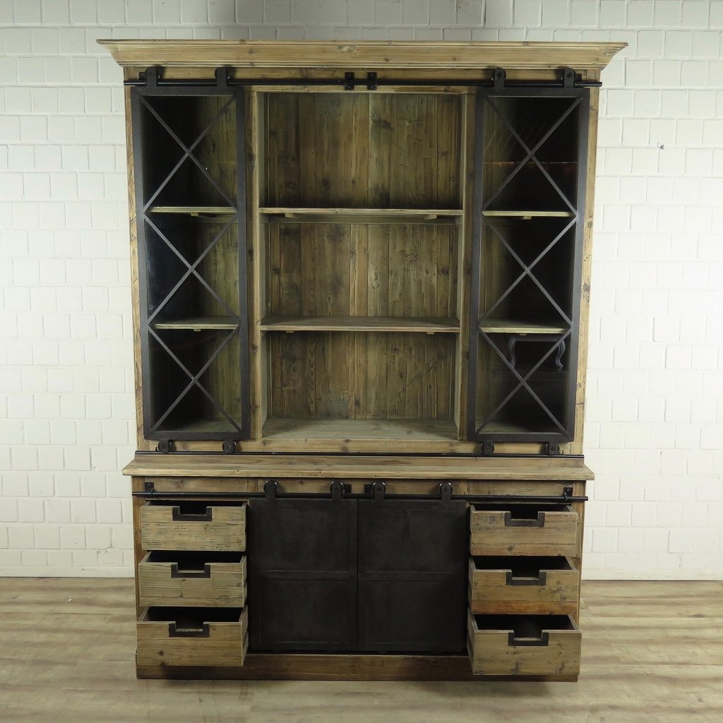 Vitrine Bücherschrank 1,70 m Kiefer
