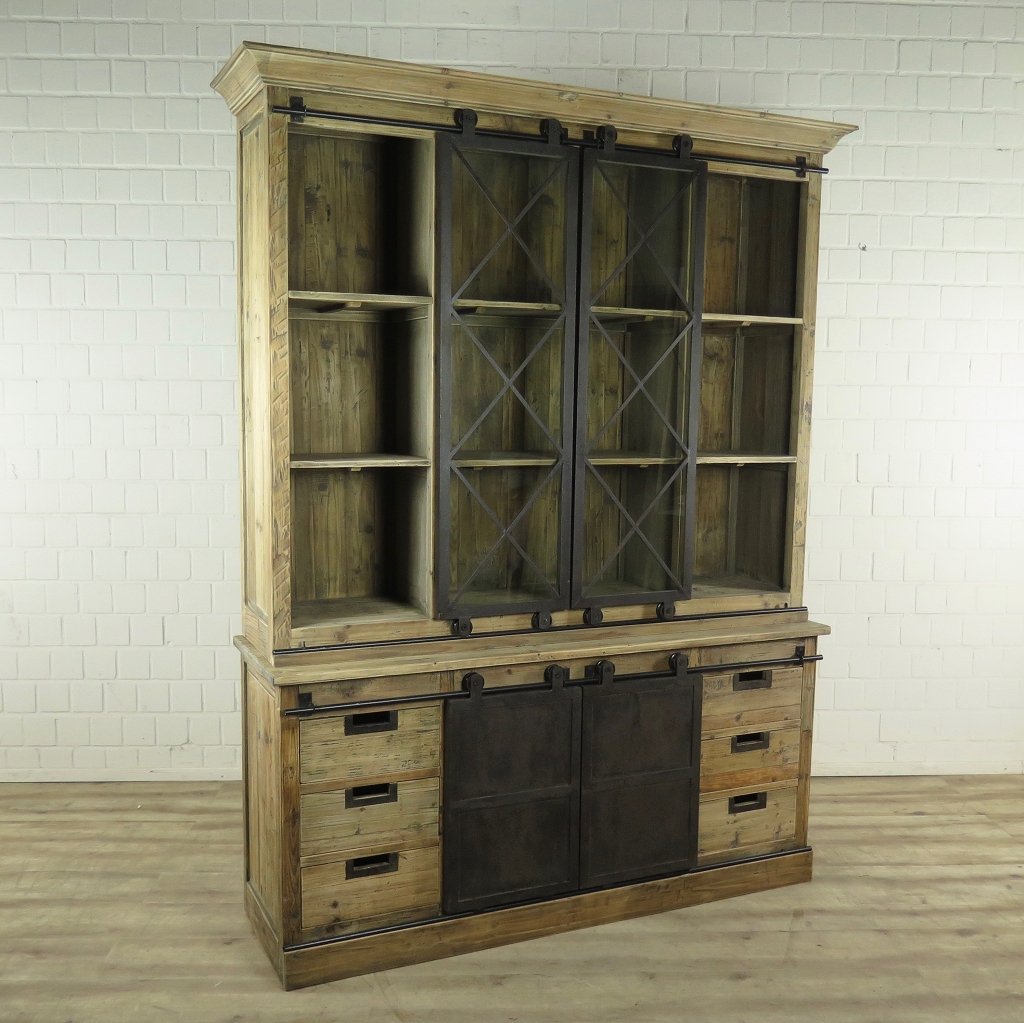 Vitrine Bücherschrank 1,70 m Kiefer