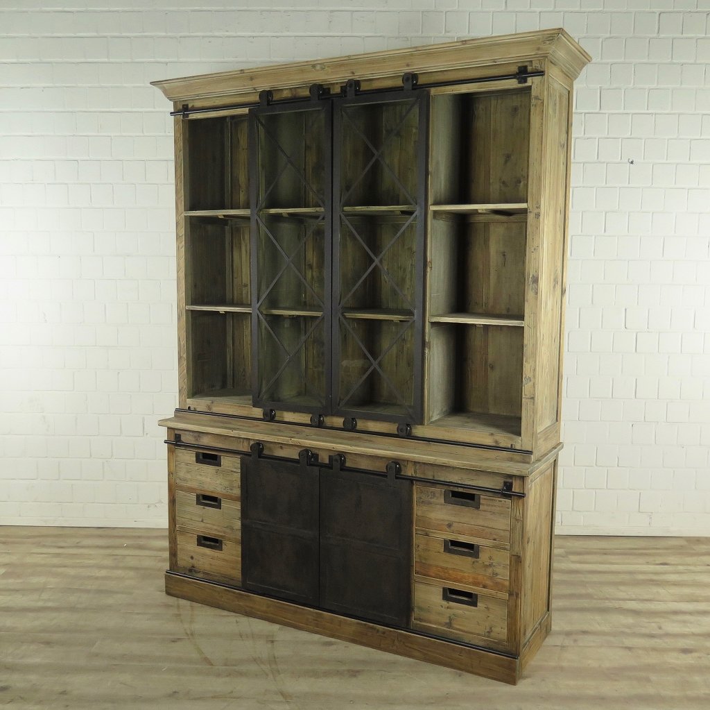 Vitrine Bücherschrank 1,70 m Kiefer