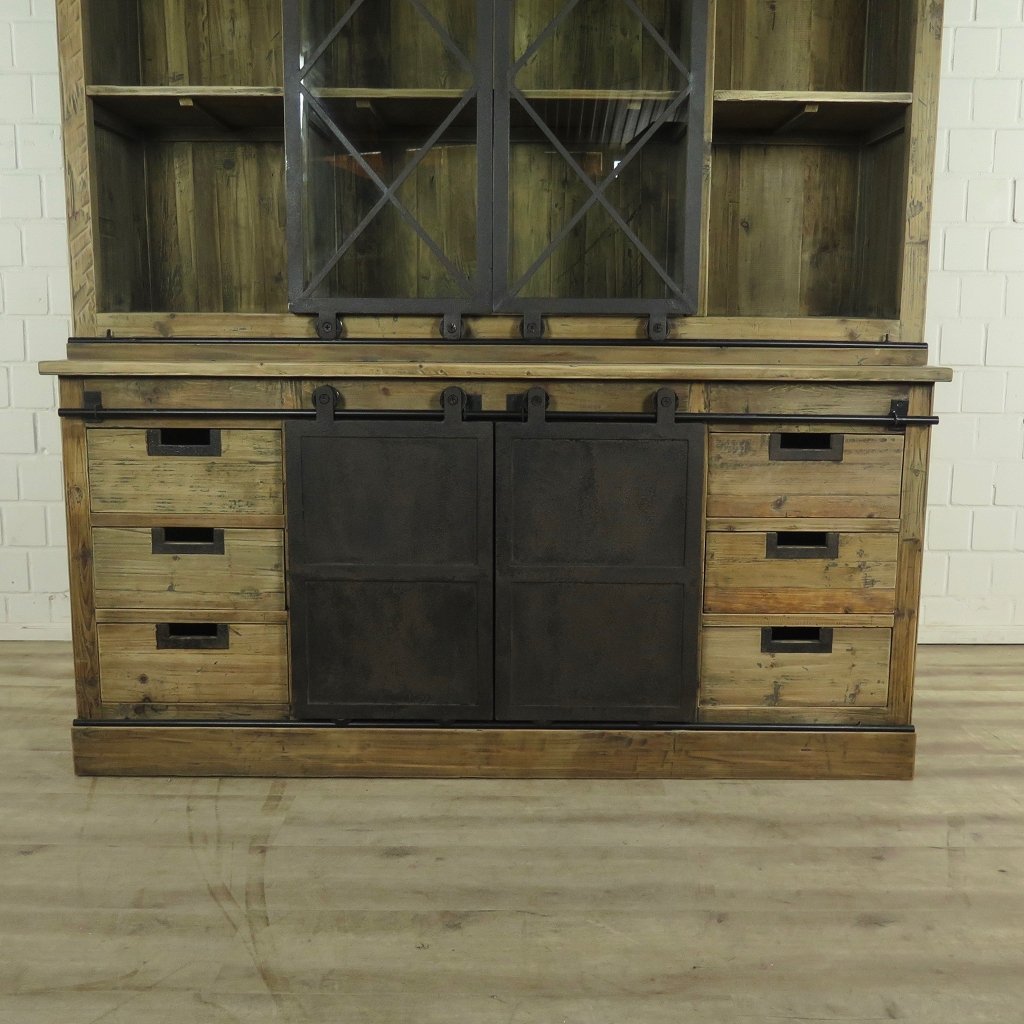 Vitrine Bücherschrank 1,70 m Kiefer