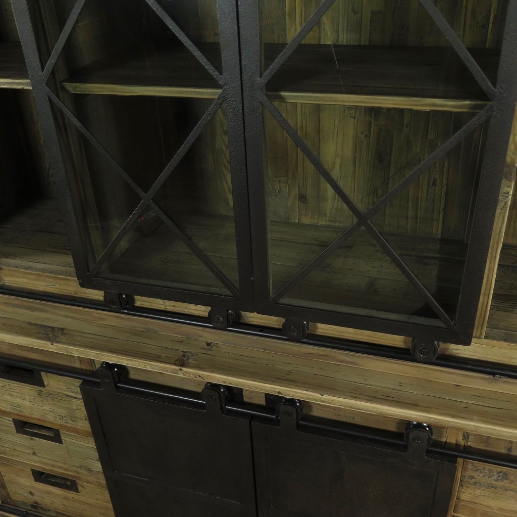 Vitrine Bücherschrank 1,70 m Kiefer