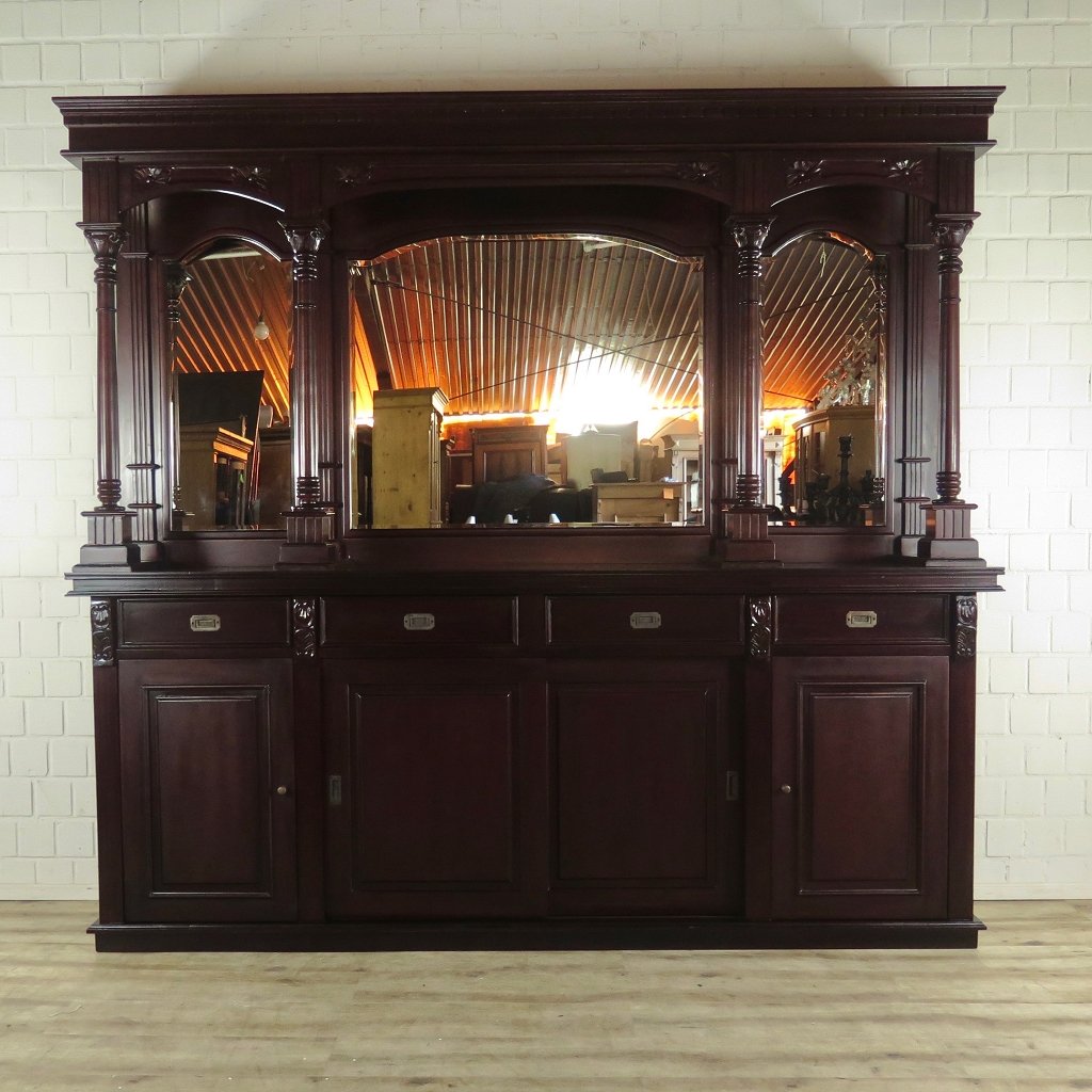 Englische Bar Rückwandbuffet Mahagoni 2,60 m
