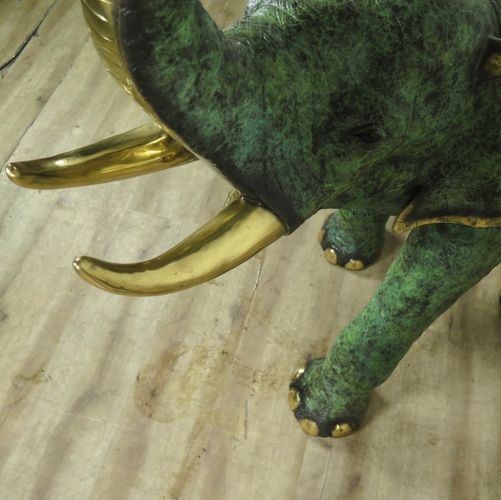 Skulptur Dekoration Elefant 1,27 m Bronze
