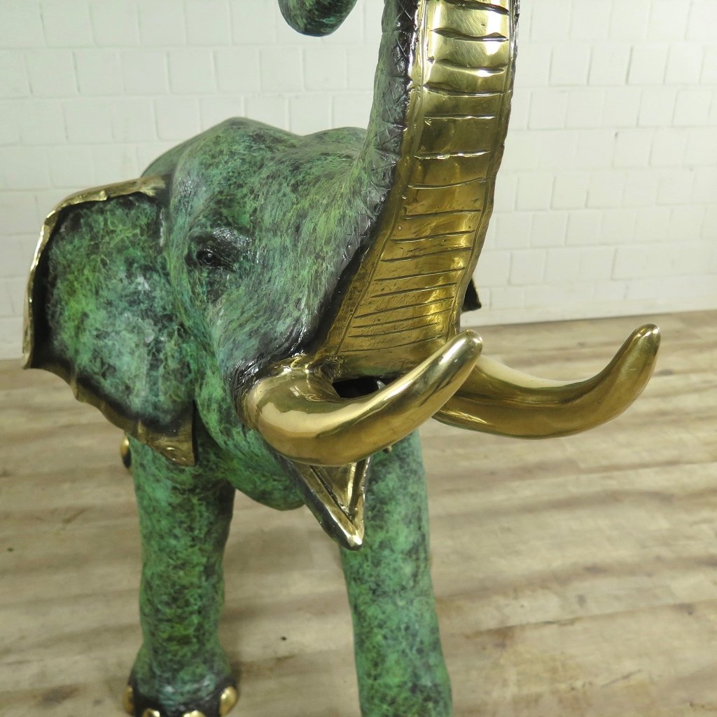 Skulptur Dekoration Elefant 1,27 m Bronze