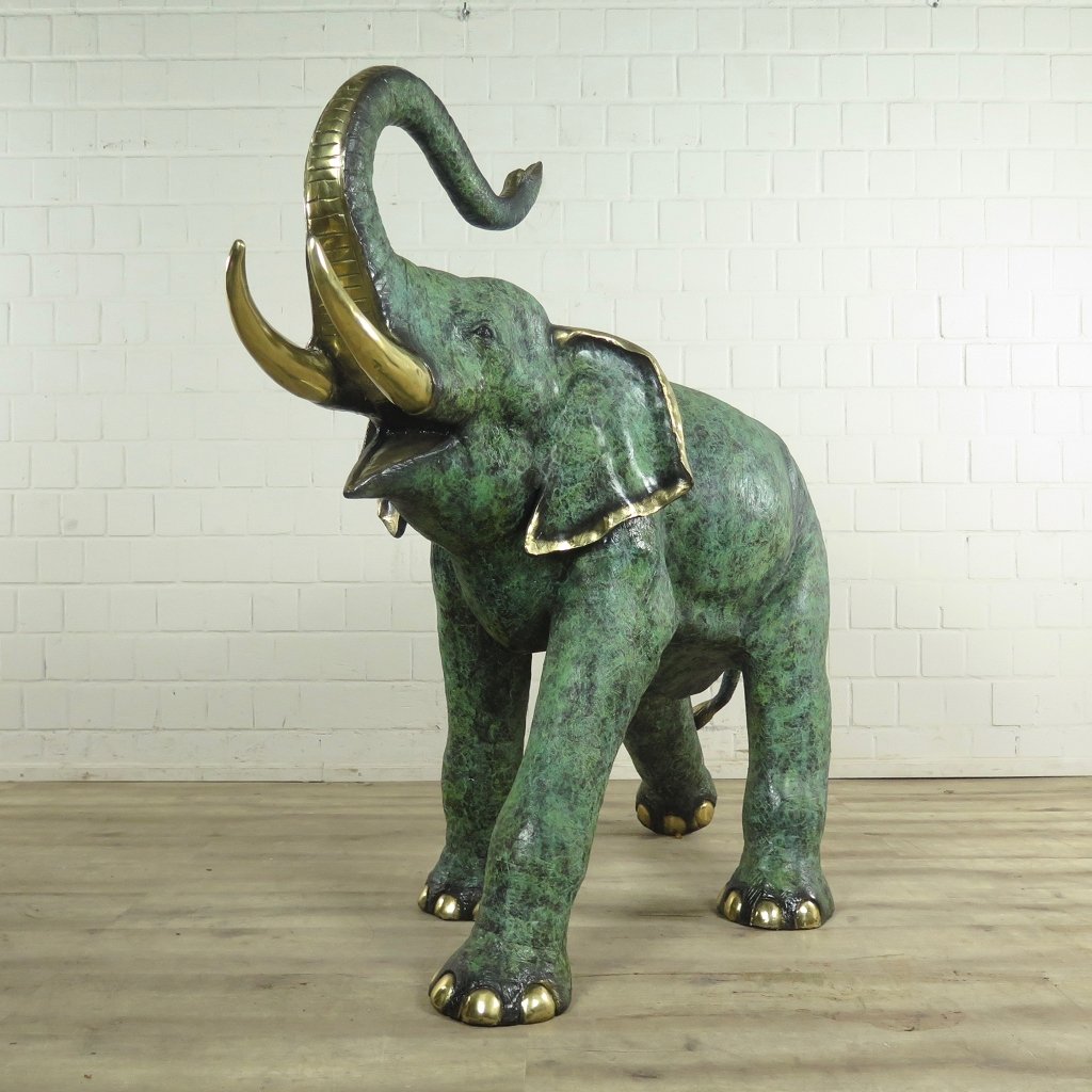 Skulptur Dekoration Elefant 1,27 m Bronze