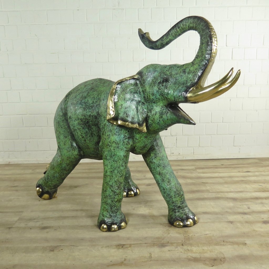 Skulptur Dekoration Elefant 1,27 m Bronze