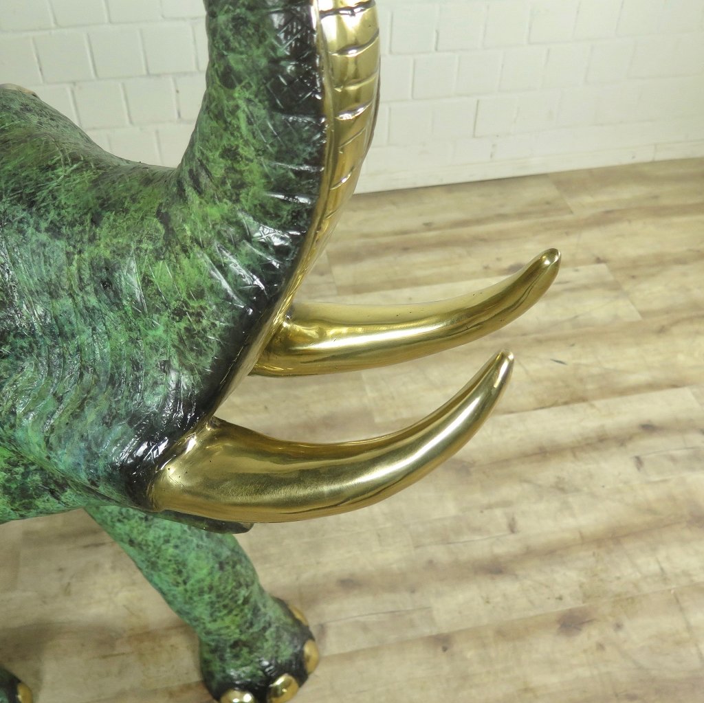 Skulptur Dekoration Elefant 1,27 m Bronze