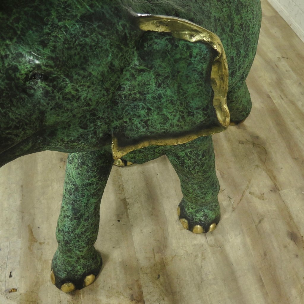 Skulptur Dekoration Elefant 1,32 m Bronze